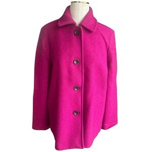 Lands’ End Wool Blend Raspberry Coat NWT Size 14P